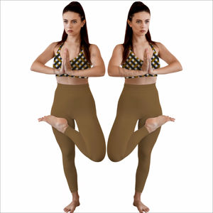 ชุดโยคะเสื้อครอปท็อปและเลกกิ้งเอวสูงสำหรับผู้หญิง ออกกำลังกายและฝึกซ้อม ชุดโยคะผู้หญิงน้ำหนักเบา - Product Image 3