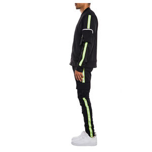 Survêtement coupe-vent zippé pour homme de haute qualité, décontracté, en nylon réfléchissant, avec veste et pantalon de survêtement imprimés, grandes tailles, vente en gros - Product Image 2