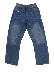Jeans maman vintage taille haute pantalon en jean rétro coupe ample pour femme avec ourlet brut - Product Image 1
