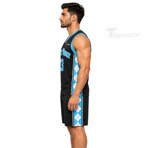 Venta al por mayor de fábrica, ropa de baloncesto profesional, logotipo de equipo personalizado impreso, uniforme deportivo transpirable, pantalones cortos, conjuntos de talla grande - Product Image 3