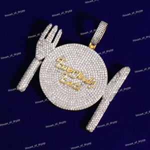 Collier pendentif en moissanite argentée, effet diamant, style hip-hop, bijou tendance, cadeau pour homme et femme - Product Image 3