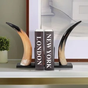 Brass Rhinoceros <b>Bookends</b> 2Pcs Sculptural Design Contemporary Metal <b>Bookends</b> Gold Plated - Product Image 4
