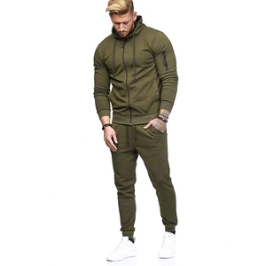 Conjunto Deportivo para Hombre, Sudadera con Cierre en el Brazo, Ropa Casual para Fitness, Pantalones Largos, Conjunto de 2 Piezas, a la Moda - Product Image 3