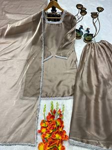 Women Ethnic Famcy Lace Border Work <b>Kurti</b> With Sharara & With Dupatta - Product Image 6