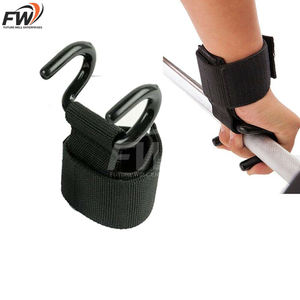 Crochets de musculation OEM (paire) avec support de poignet et sangle de maintien pour hommes et femmes, crochets plats en néoprène rembourrés de 8 mm, prix bas - Product Image 3