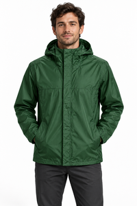 Chaqueta Cortavientos Impermeable de Nailon Ligera con Capucha, Cremallera Completa y Solapa para Tormentas, Ropa de Lluvia para Exteriores con Impresión de Logotipo Personalizado - Product Image 5