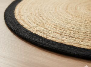 Natural Jute Round Braided Area <b>Rug</b> with Black Border, Jute Round Carpet For Wholesale By Nhat Minh, Vietnam, Decor For Home - Product Image 4