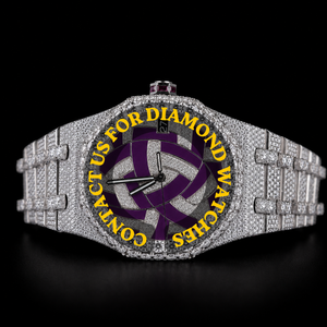 Reloj de Pulsera de Lujo con Diamantes Moissanite, Diseño Clásico con Esfera Redonda, para Hombre, Elegante para Bodas - Product Image 1