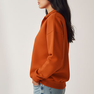 Nueva Sudadera con Capucha y Cuello en V para Mujer, Personalizada con Logotipo Bordado en la Parte Delantera, Lavado Ácido, Estilo Urbano, Invierno - Product Image 6