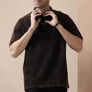 T-shirt Homme Qualité Pro 2026 en Coton Délavé Acide, Tissu Respirant, Fabriqué en Usine, Couleur Unie, T-shirts Vierge pour Homme - Product Image 2