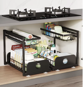 OEM/ODMMulti 2-Tier Foldable Waterproof Kitchen Storage <b>Rack</b> Space Saving <b>Dish</b> Bowl Organizer Countertop Shelf Holder - Product Image 1