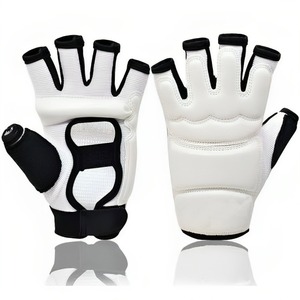 Guantes de Boxeo de Cuero MMA, Medios Dedos, Cierre de Gancho y Bucle, Absorción de Humedad, Guantes de Entrenamiento Profesional para Adultos - Product Image 1