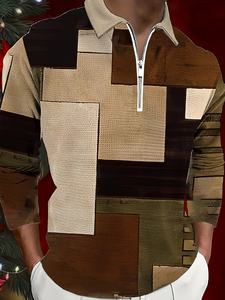 <b>Men's</b> Stylish <b>Long</b>-<b>Sleeved</b> for Polo <b>Shirt</b> Breathable Knitted Fabric 3D Versatile Fashionable Exudes Elegance for Casual - Product Image 4