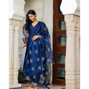 Conjunto de Traje de Chifón Azul Brillante para Mujer, Talla XS - Product Image 3