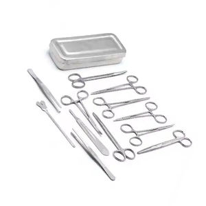 Ensemble d'instruments chirurgicaux en acier de haute qualité, 13 pièces, kit de chirurgie mineure + étui, outils médicaux, approuvé CE ISO, par Grip Surgical - Product Image 2
