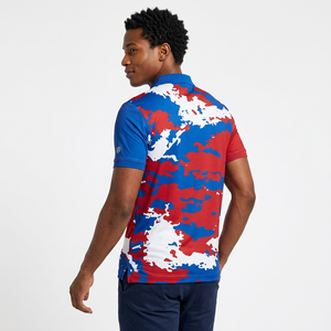 Polo de camouflage rouge, bleu et blanc personnalisé pour entraîneurs – Maillot de sport et tenue d'entraînement par sublimation, fabricant en gros - Product Image 2