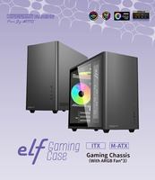Boîtier PC AITC KINGSMAN GAMING MicroATX ITX en verre trempé, tour moyenne, avec 3 ventilateurs ARGB, support GPU 300 mm, en stock