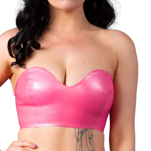 Soutien-gorge rose en silicone sans bretelles pour femme, bonnet complet, push-up, sans armatures, couleur unie, sexy, dos nu, lavage à la main uniquement - Product Image 2