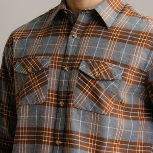 Chemises en flanelle pour hommes très tendance, doublure sergé 100 % coton, manches longues, boutonnées, bas de chemise arrondi, poche intégrée, vêtement d'extérieur - Product Image 4