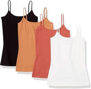 Camiseta sin mangas de color liso para mujer, minimalista, sin tirantes, transpirable, ecológica, de longitud regular, de spandex/algodón, frontal blanca - Product Image 1