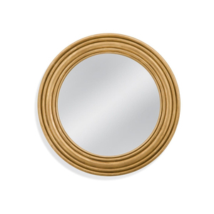 Miroir mural rond moderne en bois massif, bois d'acacia brun naturel, miroir décoratif circulaire pour salle de bain et salon - Product Image 6
