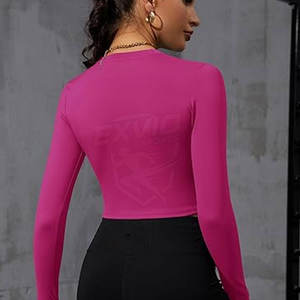 Private Label Breathable Adults Women <b>Crop</b> Compression <b>Top</b> Best Selling Gym Wear Women <b>Crop</b> Compression <b>Tops</b> - Product Image 5
