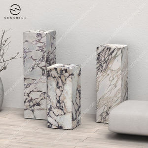 แท่นหินอ่อนทรงสี่เหลี่ยมผืนผ้า Sunshine Marble งานแฮนด์เมด สไตล์มินิมอล สำหรับตกแต่งบ้าน แบบตั้งพื้น บรรจุภัณฑ์ชิ้นเดียว - Product Image 4