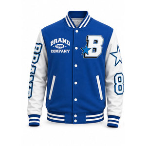 Custom Varsity <b>Jacket</b> Manufacturer 460gsm Wool Blend Chenille Patch Letterman Varsity Front Letter B <b>Star</b> Design <b>Jacket</b> - Product Image 1