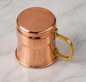 Mug en cuivre avec poignée, style vintage, finition polie, tasse en métal, vaisselle pour la maison, écologique, artisanal, barware traditionnel, cadeau - Product Image 3
