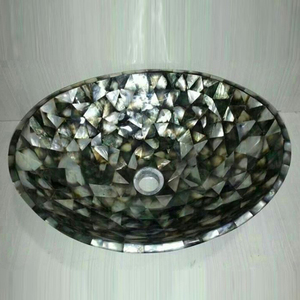 Lavabos de Baño Resistentes Hechos a Mano, Lavabo Ovalado de Nácar, Accesorios de Almacenamiento para Baño - Product Image 4