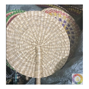 Éventail en paille de palmier fait main, éventail rafraîchissant écologique, éventail naturel durable, cadeau de mariage pour la plage et les stations balnéaires, décoration intérieure, vente en gros, exportation - Product Image 2