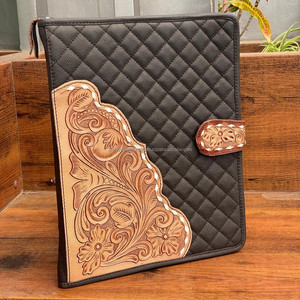 แฟ้มหนังฟอกมือแบบมีซิป3ห่วงสำหรับธุรกิจหนังวัวขนาด A4พกพาได้ดีไซน์ใหม่ - Product Image 3