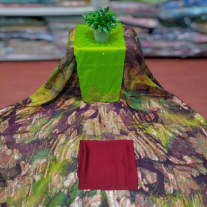 สินค้ามาใหม่ คุณภาพอันดับ 1 แฟชั่นล่าสุด ผ้าโซมาลีน ฟรานซาวี ดีรัก ลายดอกไม้และลวดลายนามธรรม ผ้าชีฟองระบายอากาศได้ดี - Product Image 1