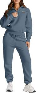 Women's Two-Piece Reversible Athletic Tracksuit Set High-Stretch 100% Cotton <b>Hip</b>-Hop Activewear Eco-Friendly Fleece Lining <b>for</b> - Product Image 3