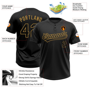 Camiseta de Béisbol Yourteams para Hombre, Negra y Dorada, Sublimada, Absorbente de Humedad, Manga Corta, Corte Regular, para Adultos, Todas las Temporadas, Precio Económico - Product Image 2