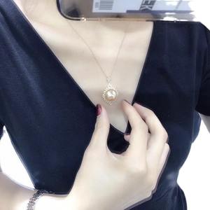 สร้อยคอไข่มุกน้ำจืดแท้ 925 เงินแท้ ไม่มีแกน ประดับด้วยโซ่คล้องไหปลาร้า ดีไซน์สวยงาม ตำหนิเล็กน้อย แสงเงางาม - Product Image 5