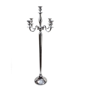 Antique Finish Metal <b>Candelabra</b> For Home Decor And Wedding Table Styling With Elegant Decorative Candle Arms - Product Image 4