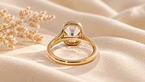 Bague de fiançailles solitaire à deux branches en or massif 10K 14K 18K avec diamant de laboratoire taille Old Mine allongée et coussin de 2 carats, bijoux fins - Product Image 5