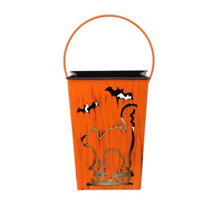 โคมไฟฟักทองโลหะขายดี ตกแต่งฮาโลวีนกลางแจ้ง ลายแกะสลักด้วยเลเซอร์ - Product Image 3