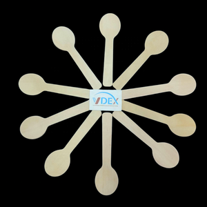 Lot de 50 cuillères en bois jetables biodégradables et écologiques Couverts compostables de 100mm Ustensiles écologiques - Product Image 4