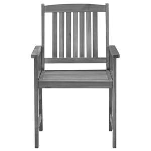 Ensemble de 4 chaises de patio durables en bois d'acacia massif, gris standard, mobilier de jardin - Product Image 5