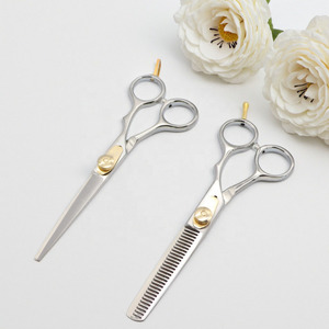Tijeras de Peluquería de Acero Inoxidable, Hoja Curva Afilada, para Diestros, Herramientas Profesionales para Estilistas, Confiables - Product Image 1