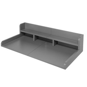 Organizzatore da banco antiscivolo a doppio strato da 137 cm di larghezza x 70 cm di profondità per lavatrice e asciugatrice, con ripiani in legno e unità portaoggetti - Product Image 3