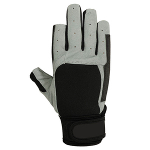 Gants de navigation unisexes à demi-doigts en cuir PU avec fermeture auto-agrippante, protection UV, confortables, antidérapants, pour sports nautiques et plongée - Product Image 2