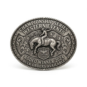 Western-Style Custom Belt Buckle for Fashion Brands — 3D Zinc Alloy, Antique or <b>Polished</b> Finish, OEM Private Label, Low MOQ - Product Image 1