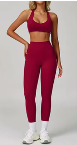 Women Solid Color Seamless Yoga Sports Bra Set Medium <b>Support</b> Long Sleeve <b>Crop</b> <b>Top</b> With High Waist Leggings For Fitness Yoga - Product Image 6