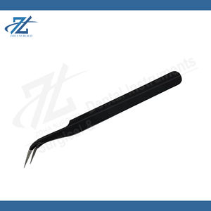 Juego de Pinzas de Precisión de Acero Inoxidable de Alta Calidad, Punta Negra Puntiaguda, Pinzas para Extensión de Pestañas, Fabricación Profesional en Pakistán - Product Image 6