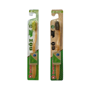 Haute qualité Lien Thanh Phat brosse à dents à poils doux bébés Super propre taille régulière plastique naturel bambou manche en bois Offre Spéciale - Product Image 1