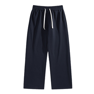 Pantalon de survêtement personnalisé pour homme en molleton de coton écologique, coupe ample, style streetwear, décontracté, jambe large droite, avec cordon de serrage - Product Image 6