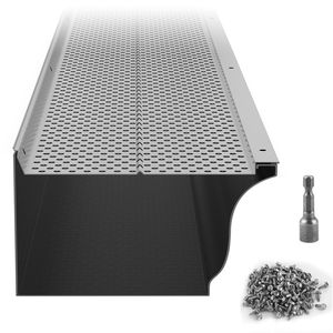 Copertura per grondaie e filtri a lamelle in alluminio da 6 pollici, protezione per grondaie, 52 pezzi, lunghezza totale 208 piedi, diametro foro 0,157 piedi - Product Image 6